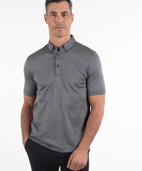 Bobby Jones ポロシャツ イタリア製 コットン100% L Heritage Ravenna Diamond Jacquard Italian Cotton/Silk Blend Short