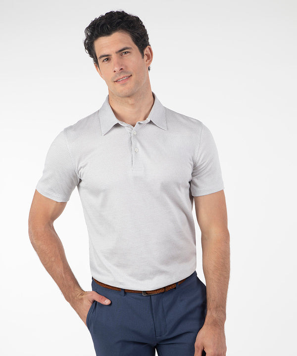 Heritage Cortina Micro Grid Jacquard Italian Cotton Short-Sleeve