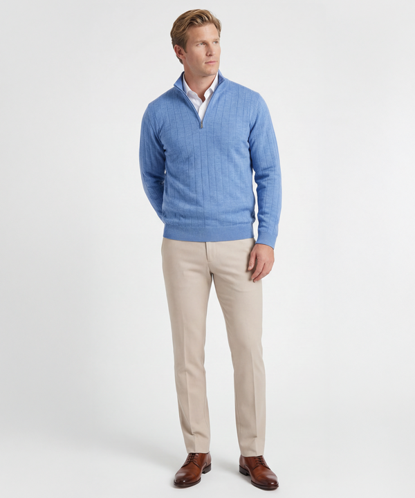 Signature Merino Quarter-Zip Mock Neck Sweater - Bobby Jones