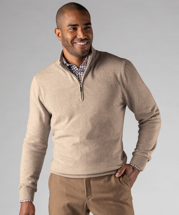 Heritage Italian 100% Cashmere Quarter-Zip Sweater