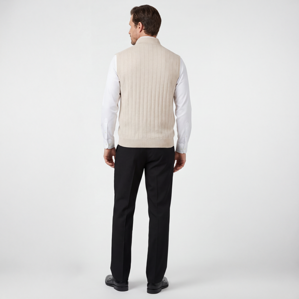Signature Merino Lined Quarter-Zip Mock Neck Wind Vest - Bobby Jones