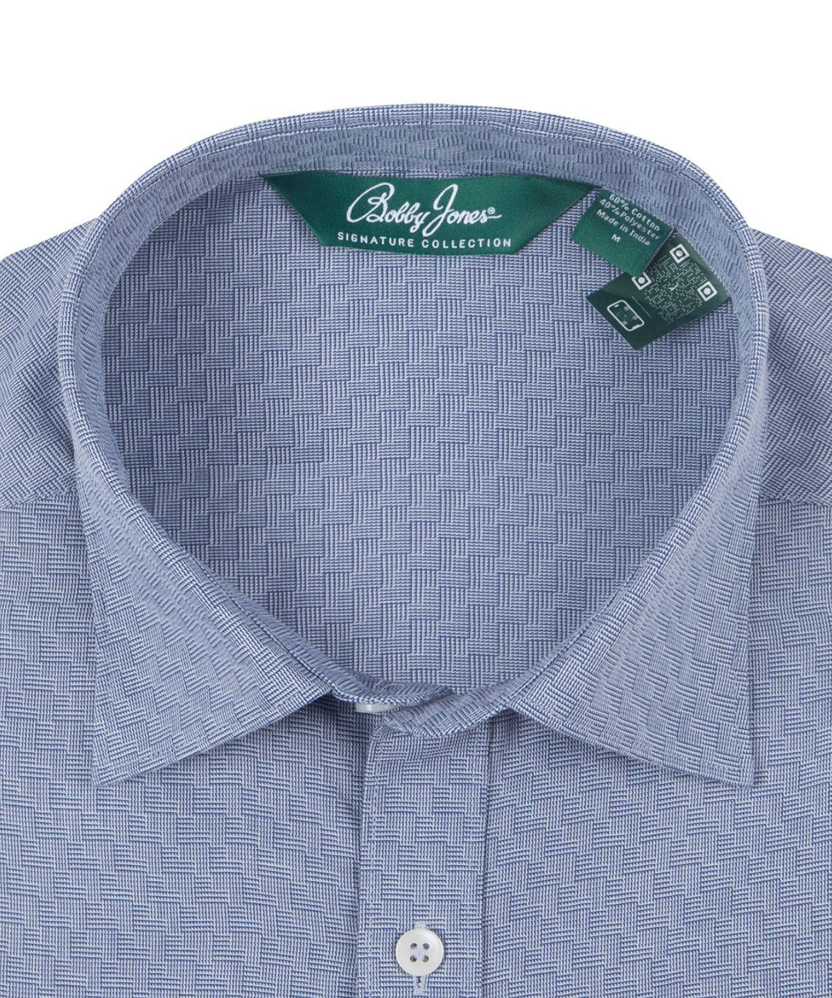 Signature Lexington Basketweave Print Wrinkle Resistant Long Sleeve Sport Shirt