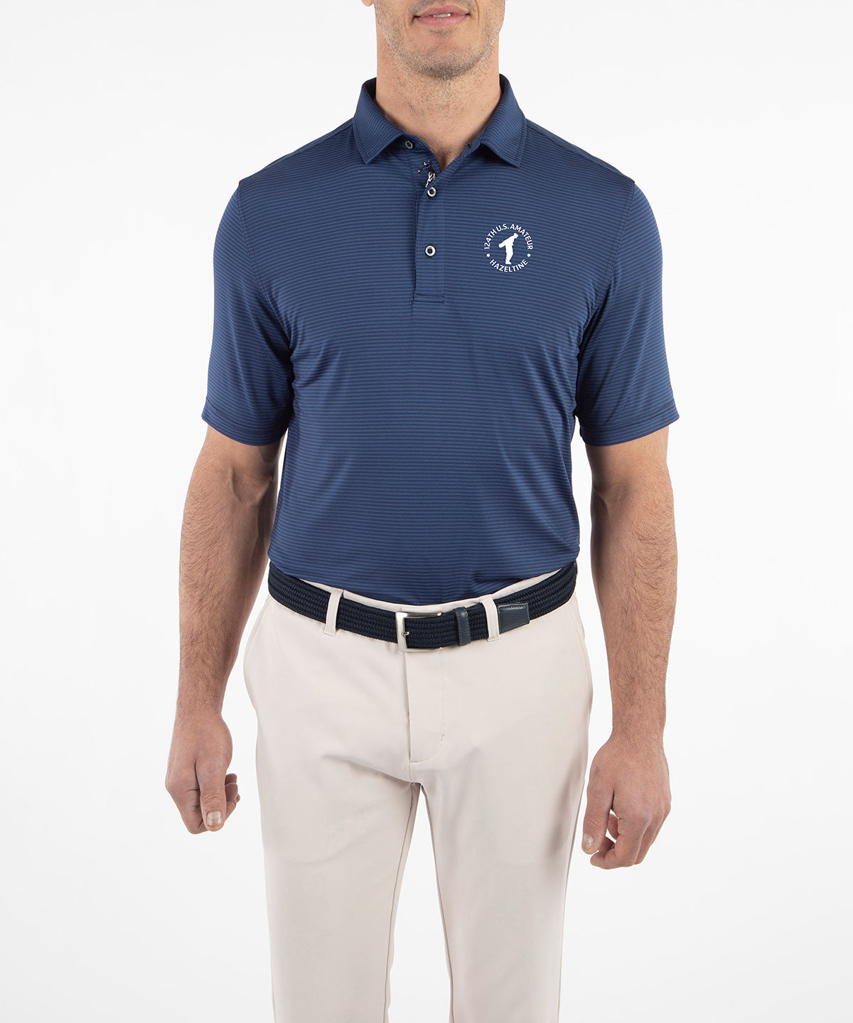 124th U.S. Amateur Men&#39;s Bobby Jones Mini Tonal Feed Stripe Polo