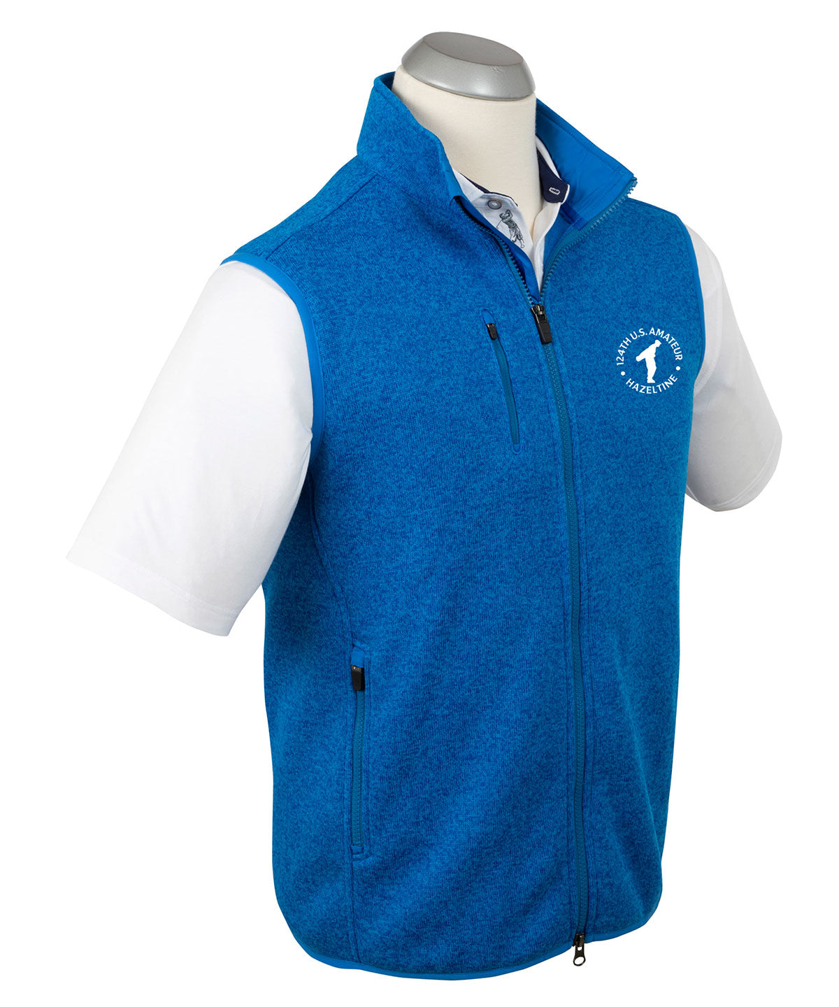 124th U.S. Amateur Men&#39;s Bobby Jones Heathered Full Zip Fleece Vest