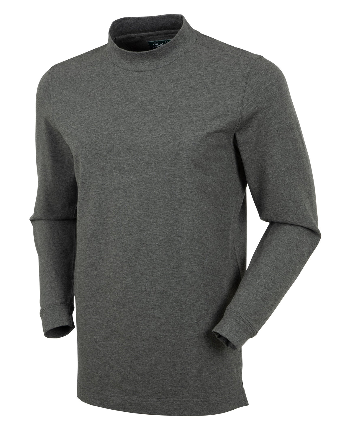 Liquid Stretch Cotton Long Sleeve Mock Neck Shirt