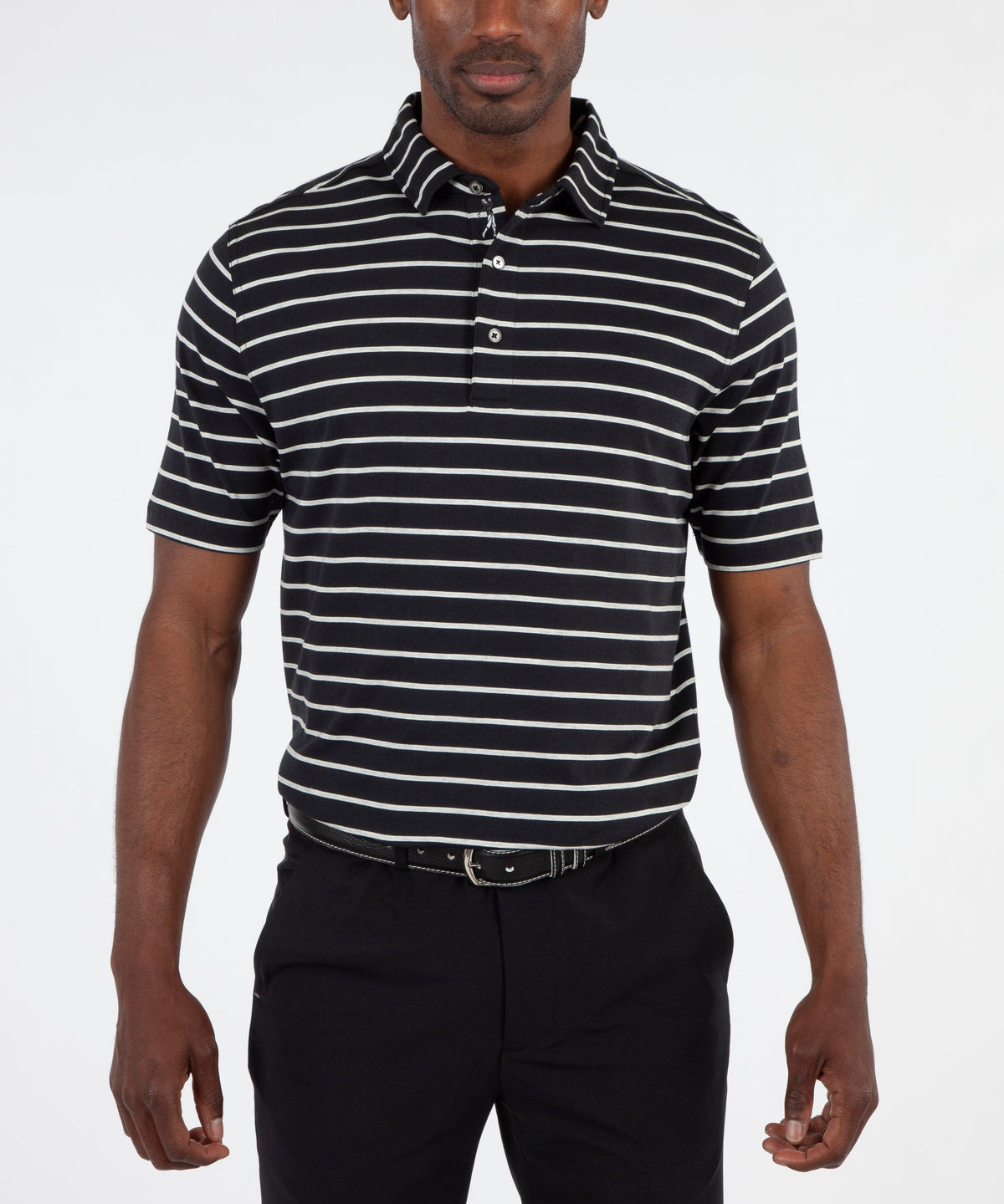 eFX Performance Cotton Frame Stripe Short Sleeve Polo Shirt