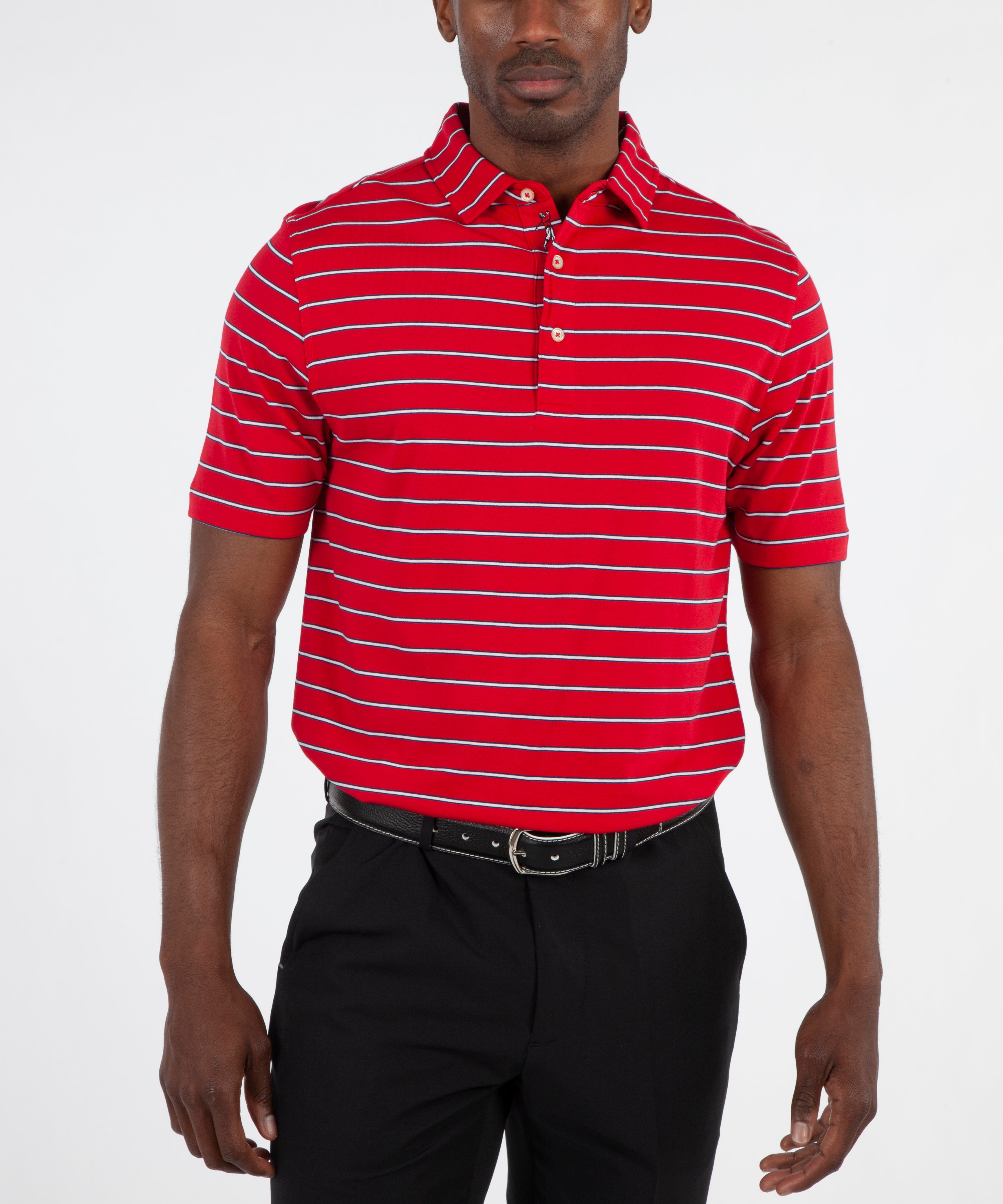 eFX Performance Cotton Frame Stripe Short Sleeve Polo Shirt