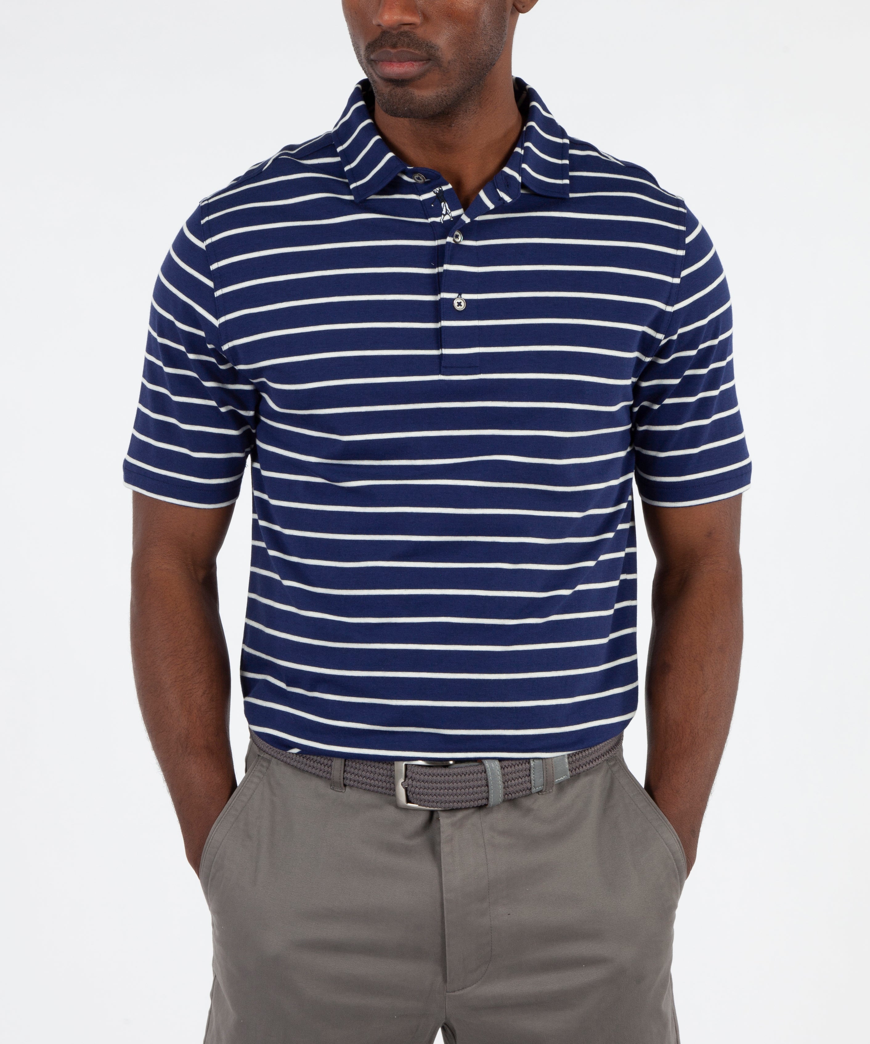 eFX Performance Cotton Frame Stripe Short Sleeve Polo Shirt