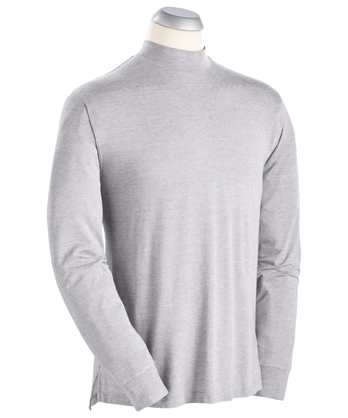 Signature Pima Cotton Stretch Long-Sleeve Mock Neck T-Shirt