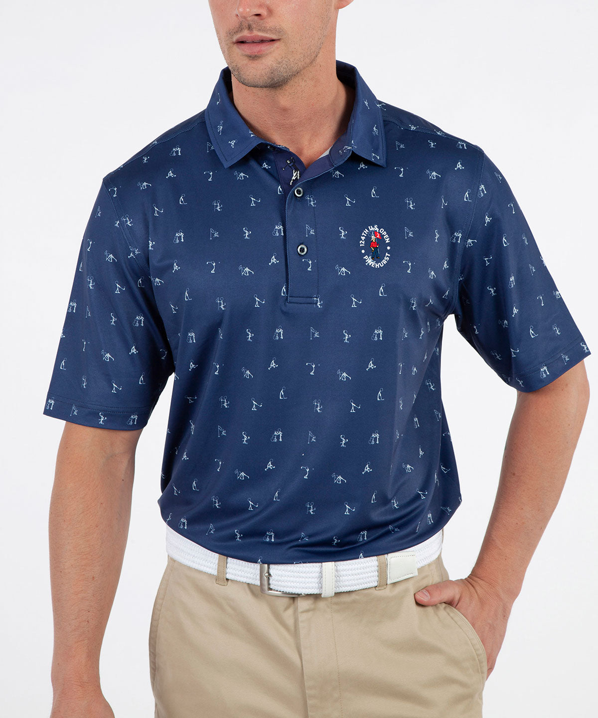 124th U.S. Open Men&#39;s Bobby Jones Golfman Print Jersey Polo Shirt