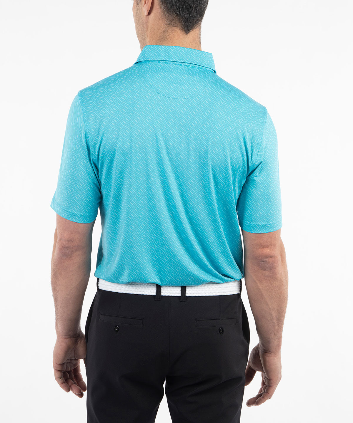 Performance Jersey Tonal Argyle Print Polo