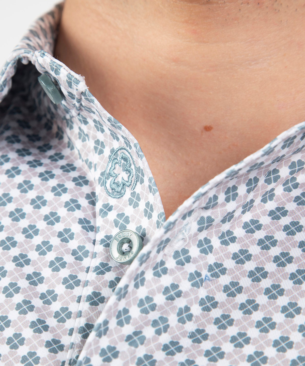 Performance Clover Gingham Print Short-Sleeve Polo