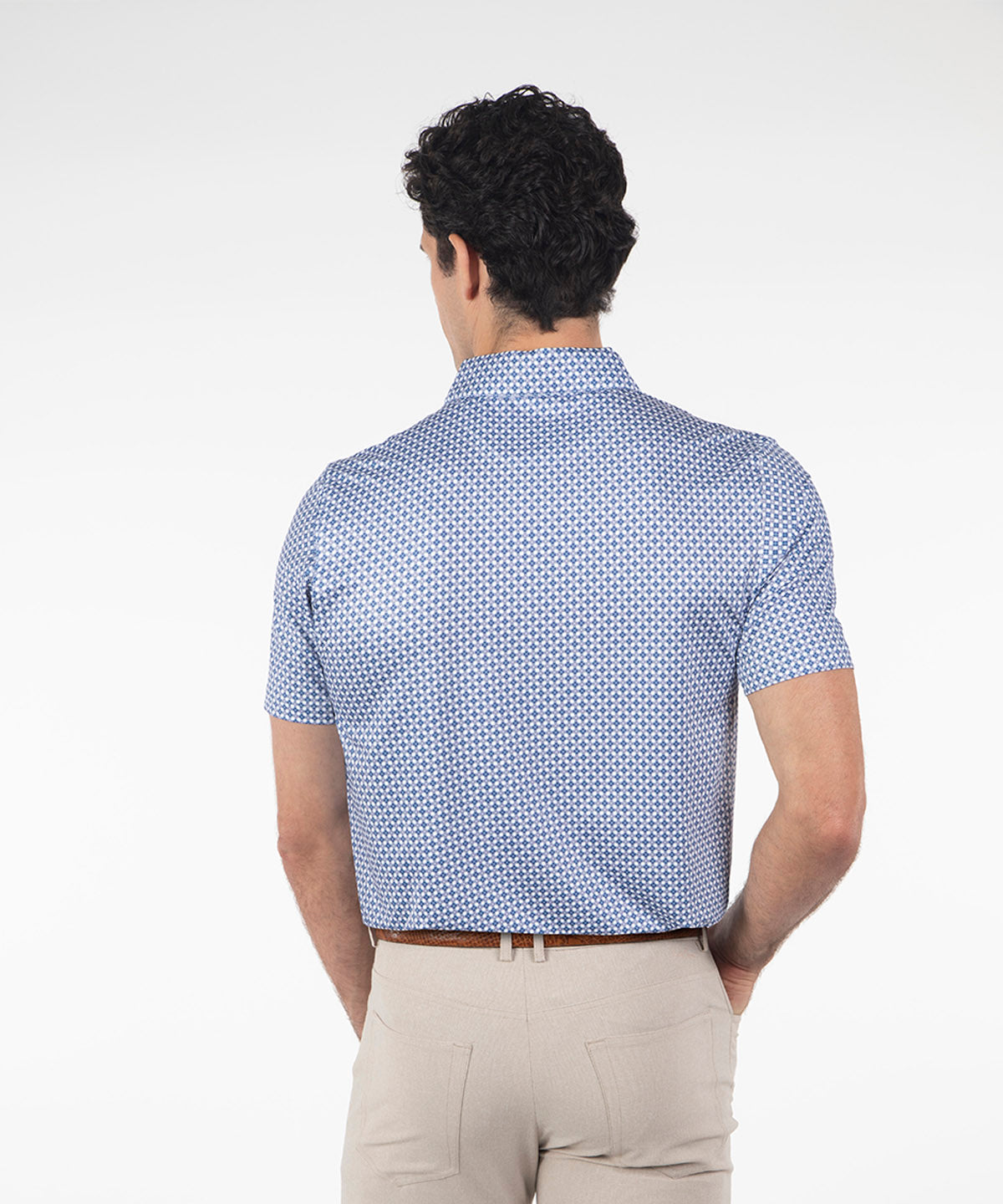 Performance Clover Gingham Print Short-Sleeve Polo