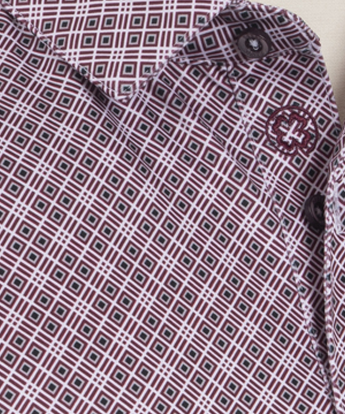 Performance Medallion Print Short-Sleeve Polo