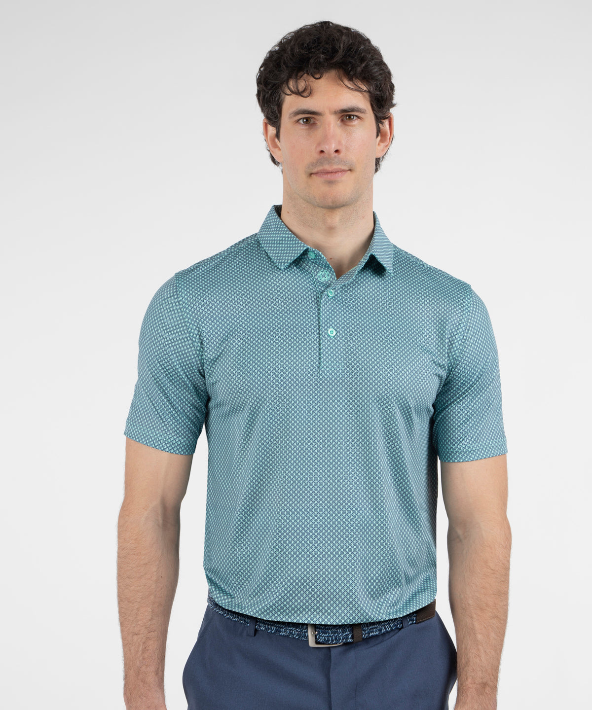 Performance Diamond Performance Diamond Argyle Print Jersey Polo - Bobby Jones