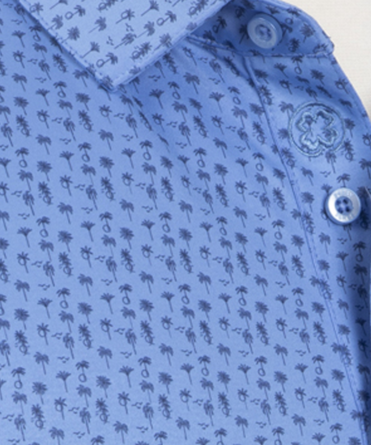 Performance Palm Tree Print Jersey Polo