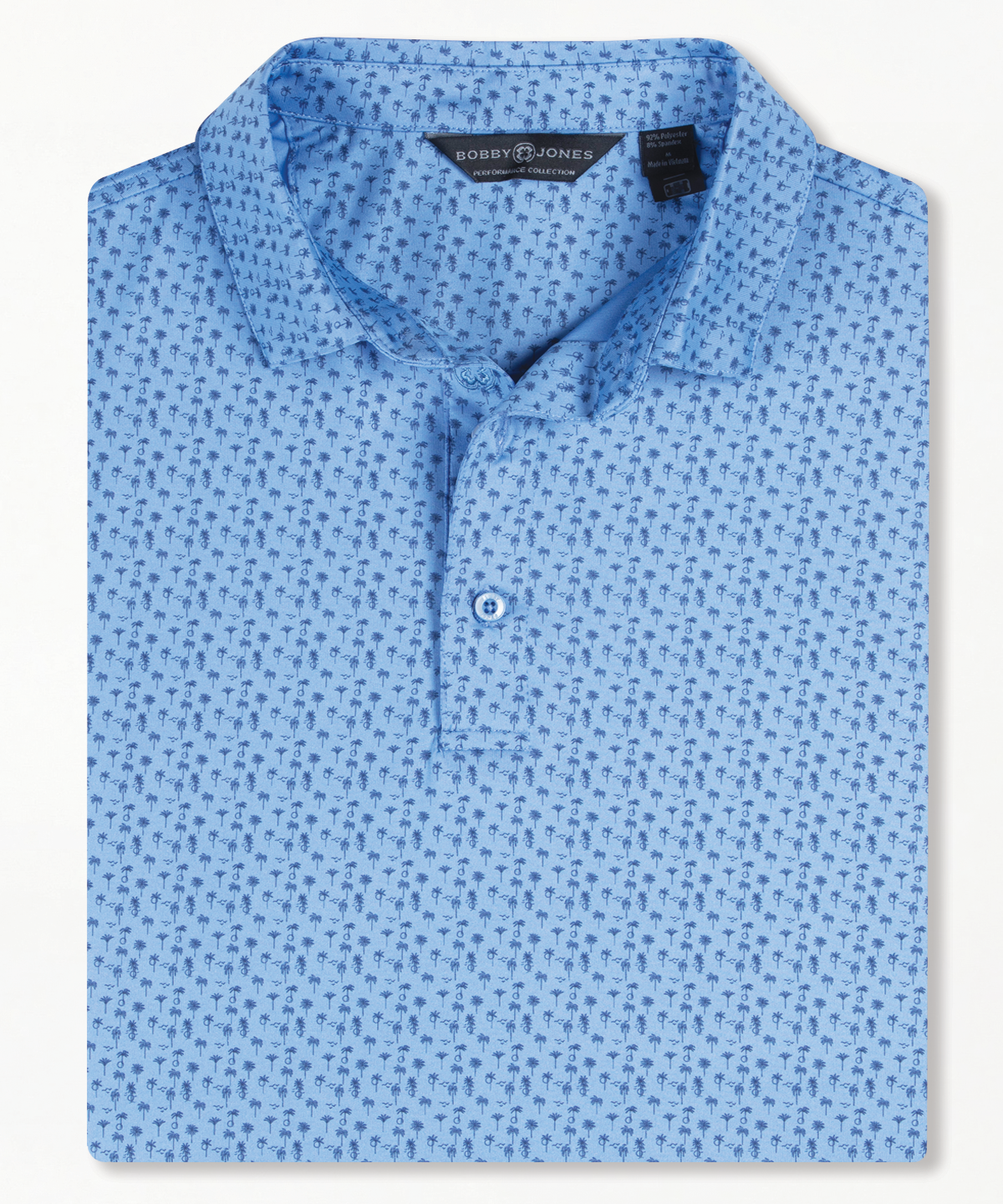 Performance Palm Tree Print Jersey Polo