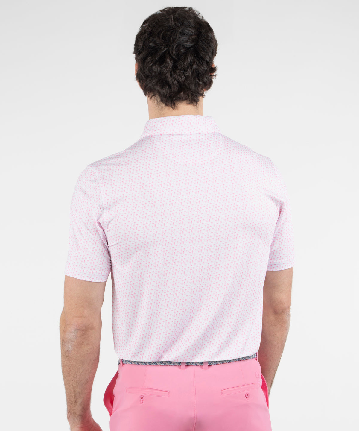 Performance Palm Tree Print Jersey Polo