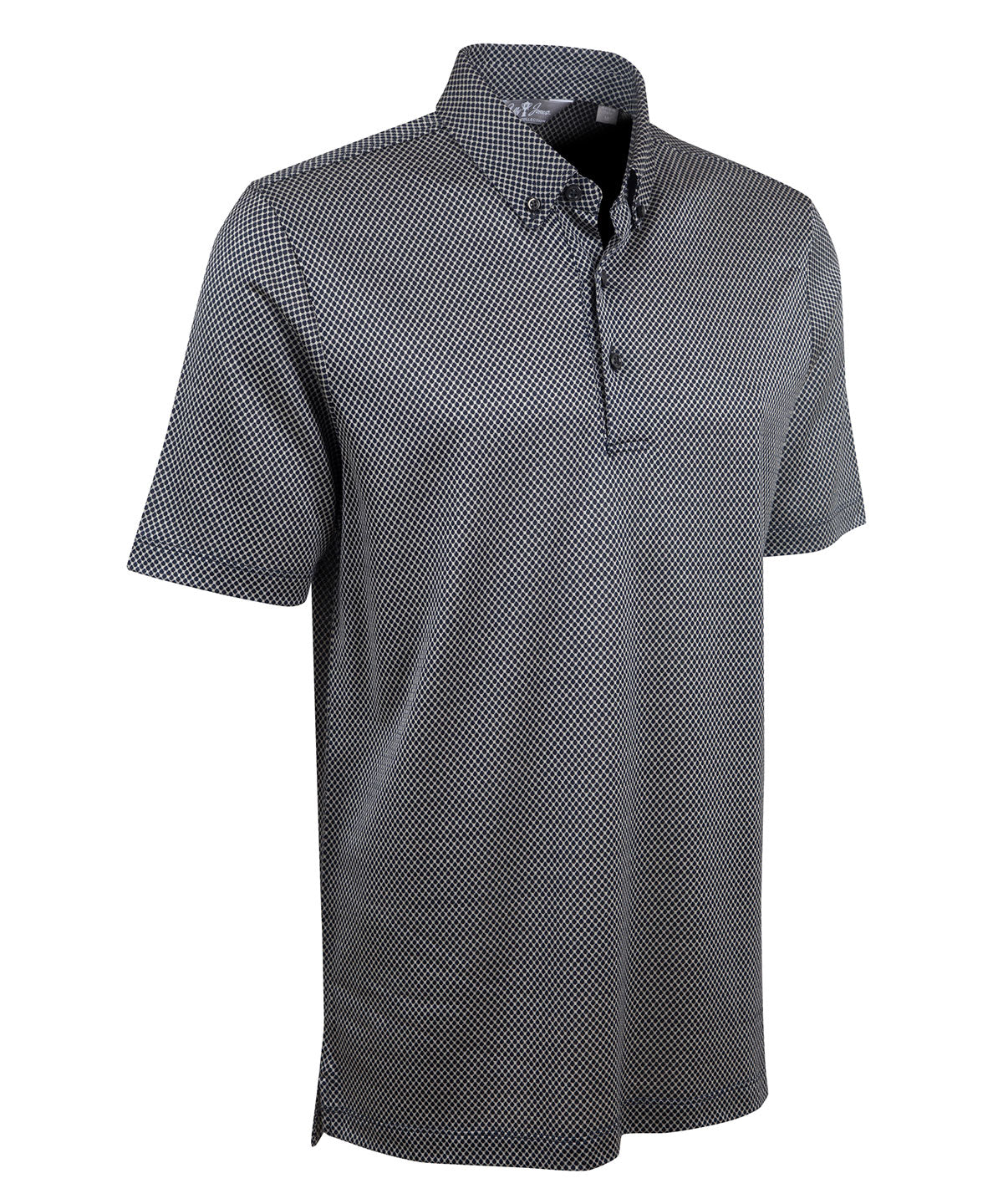 Heritage Ravenna Diamond Jacquard Italian Cotton/Silk Blend Short-Sleeve Polo