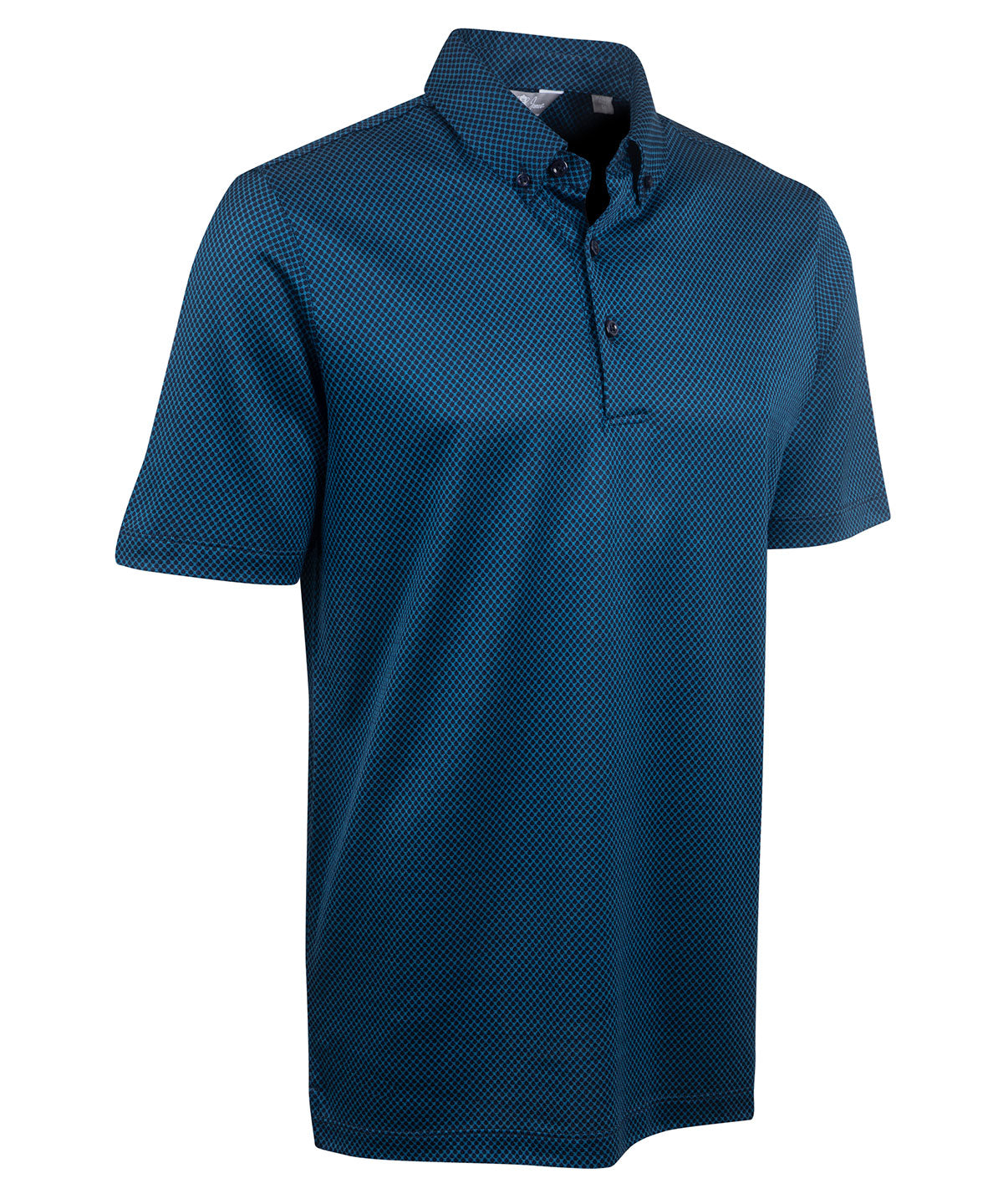 Heritage Ravenna Diamond Jacquard Italian Cotton/Silk Blend Short-Sleeve Polo