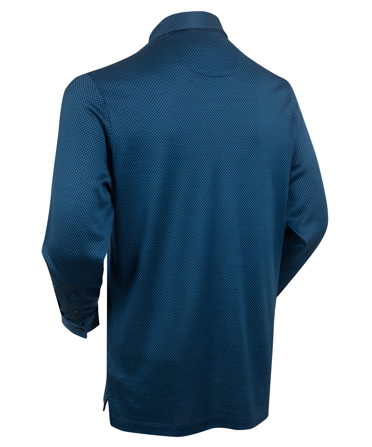 Heritage Sassari Diamond Jacquard Italian Cotton/Silk Blend Long-Sleeve Polo