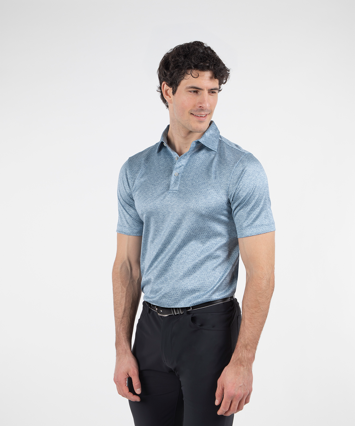Heritage Como Italian Silk Cotton Jacquard Polo