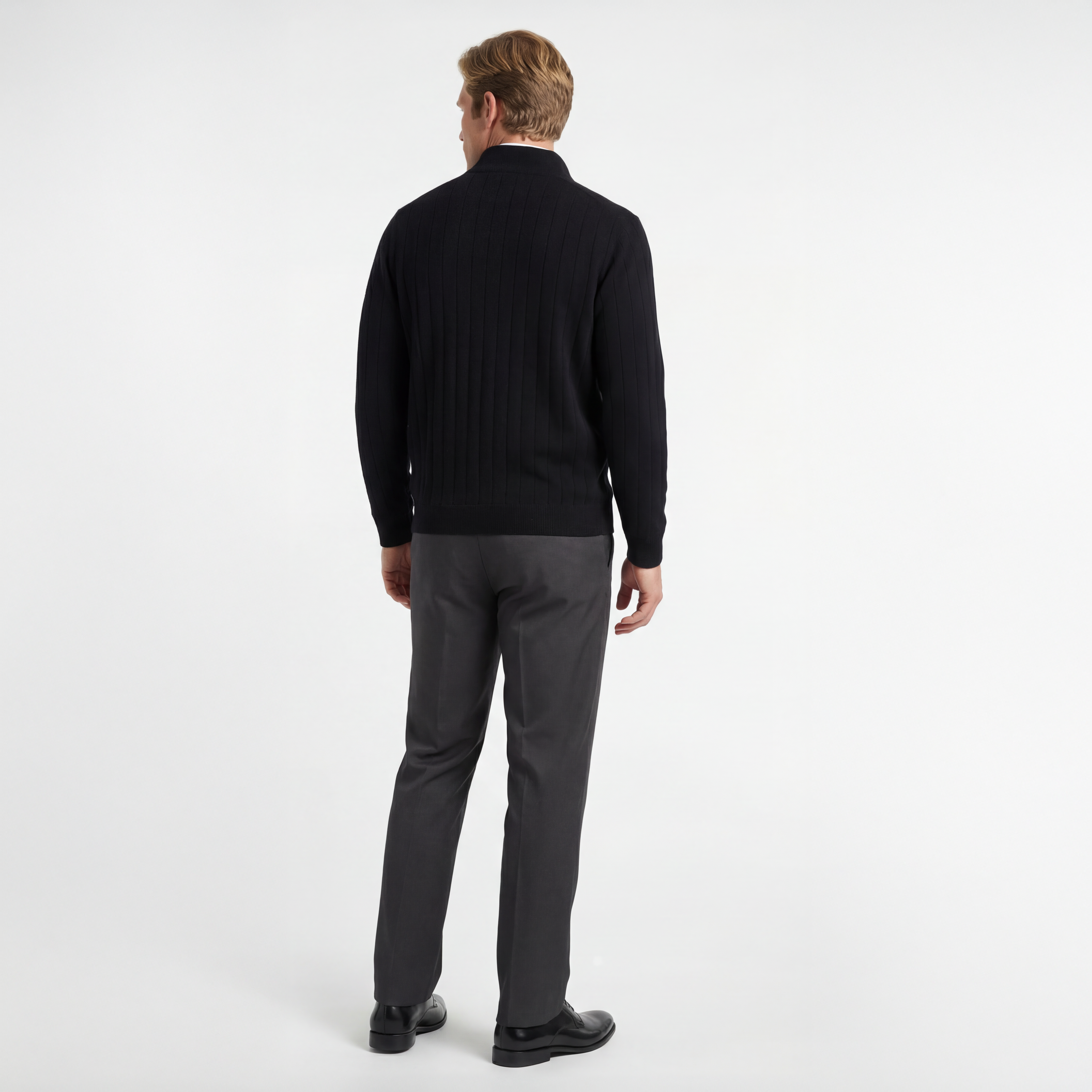 Signature Merino Quarter-Zip Mock Neck Sweater
