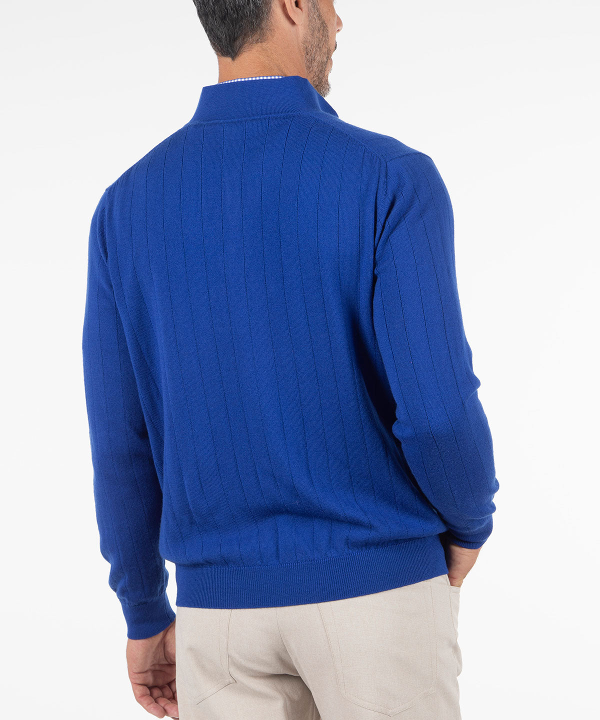 Signature Merino Lined Quarter-Zip Mock Neck Wind Sweater