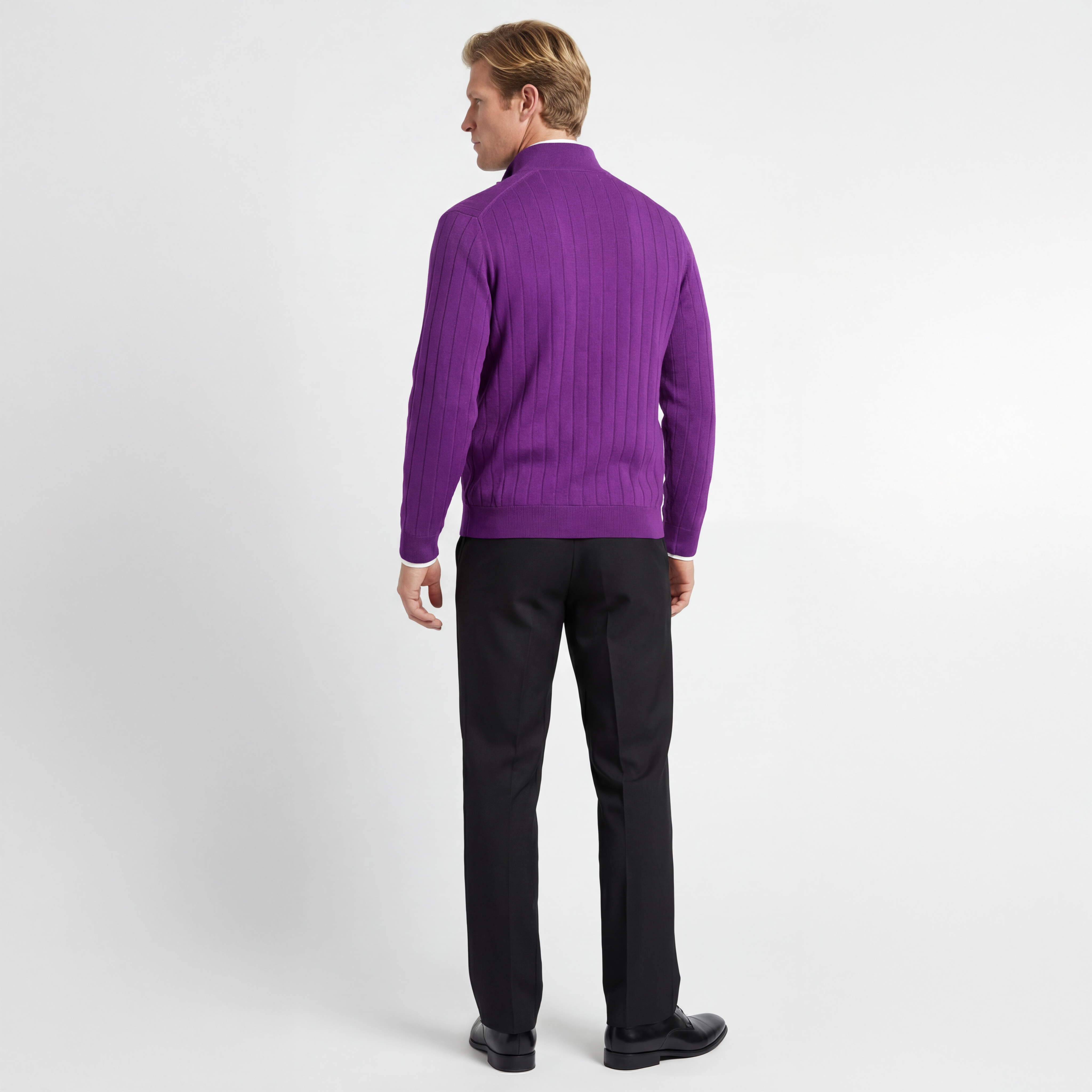 Signature Merino Quarter-Zip Mock Neck Sweater