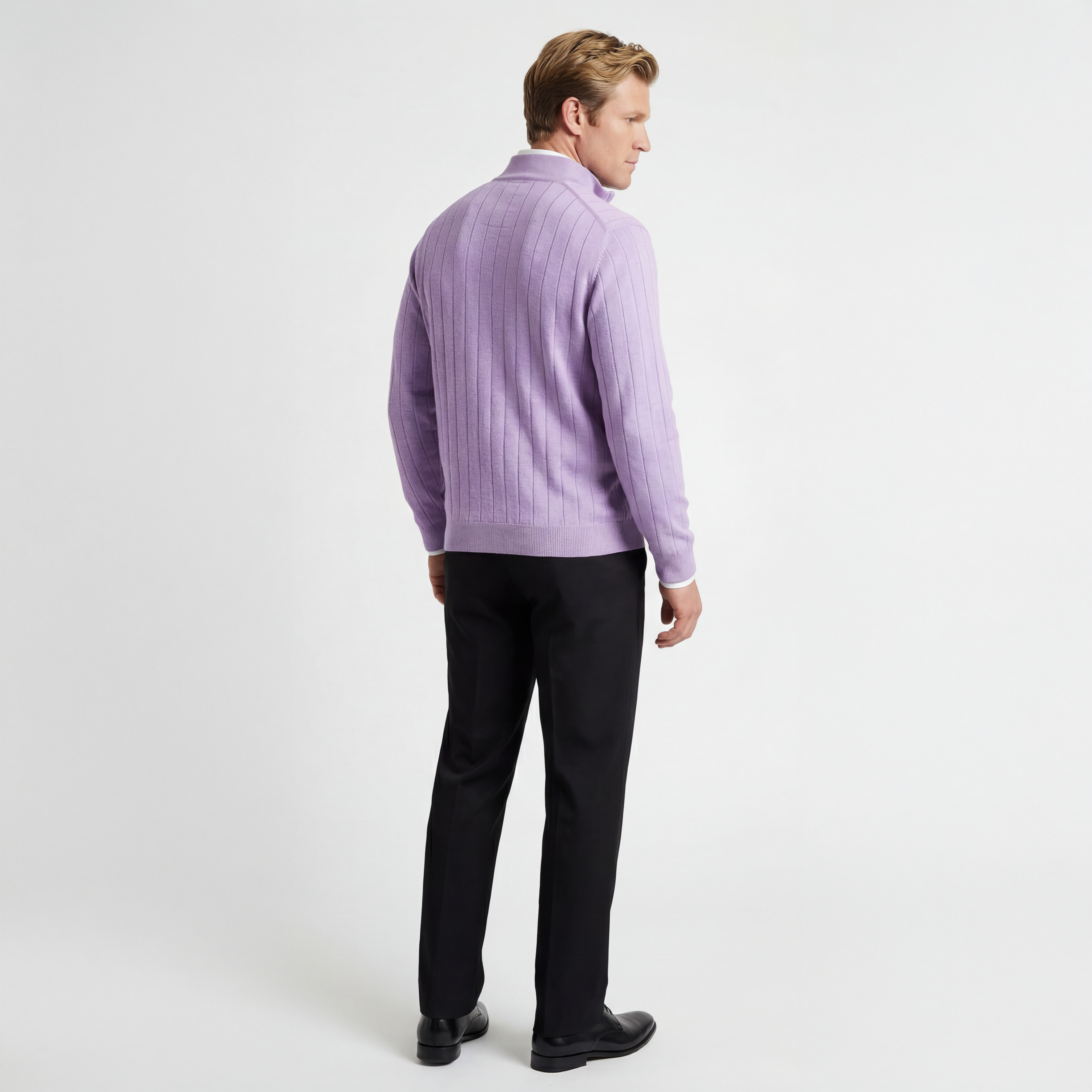 Signature Merino Quarter-Zip Mock Neck Sweater