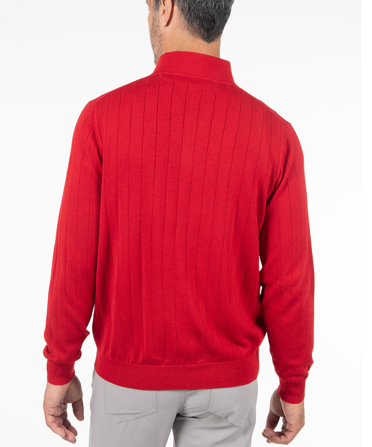 Signature Merino Lined Quarter-Zip Mock Neck Wind Sweater