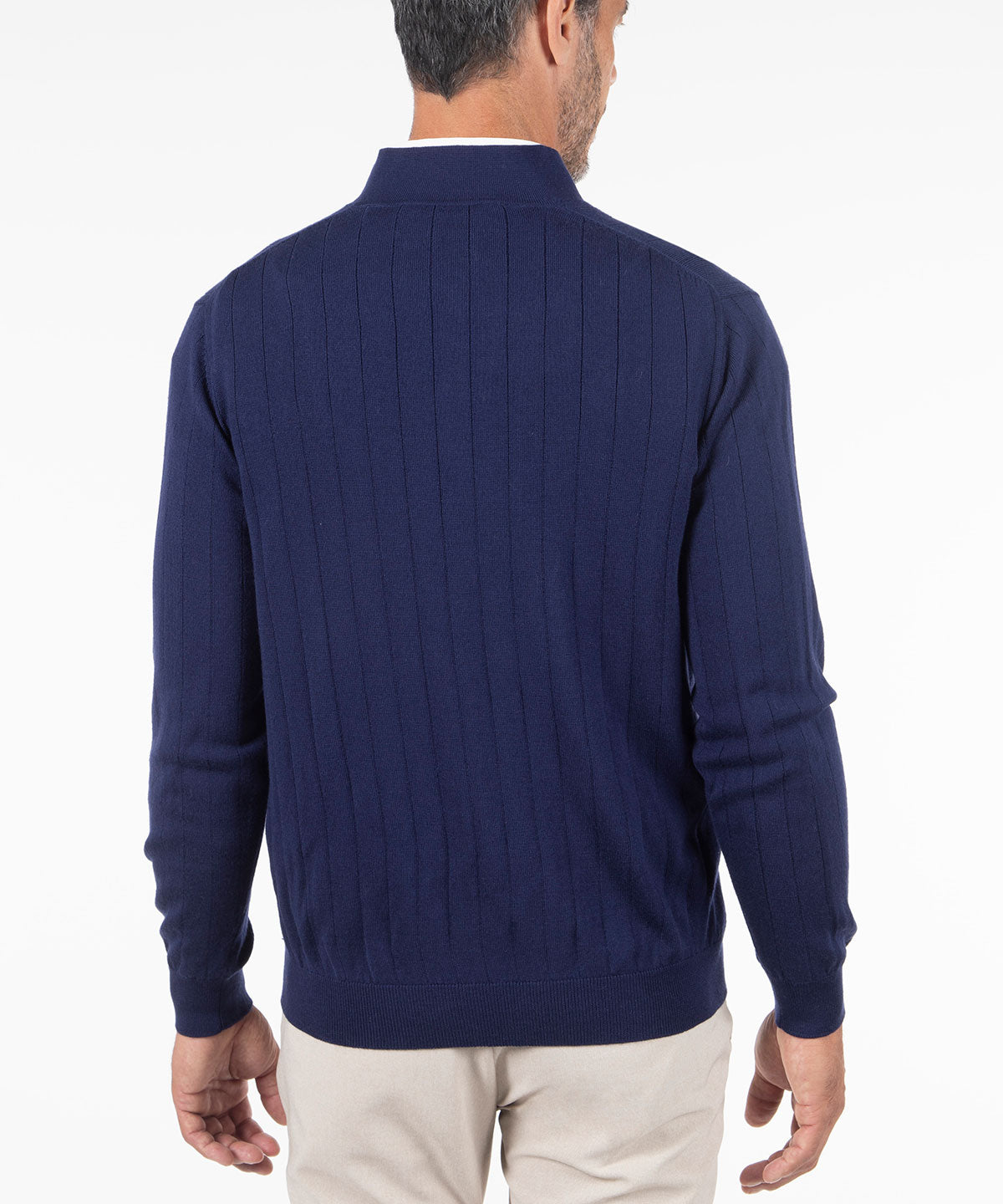 Signature Merino Lined Quarter-Zip Mock Neck Wind Sweater