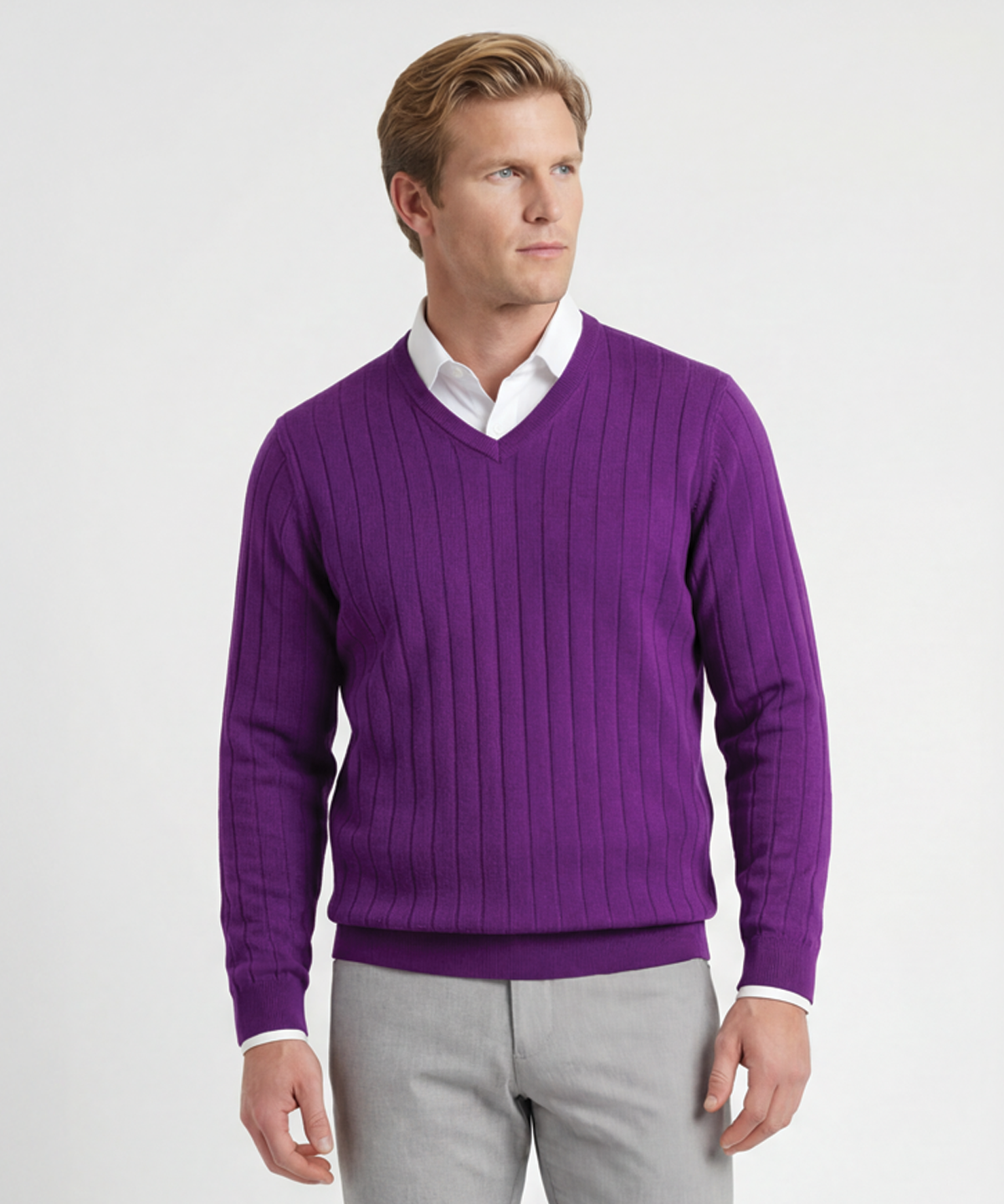 Signature Merino V-neck Pullover Sweater