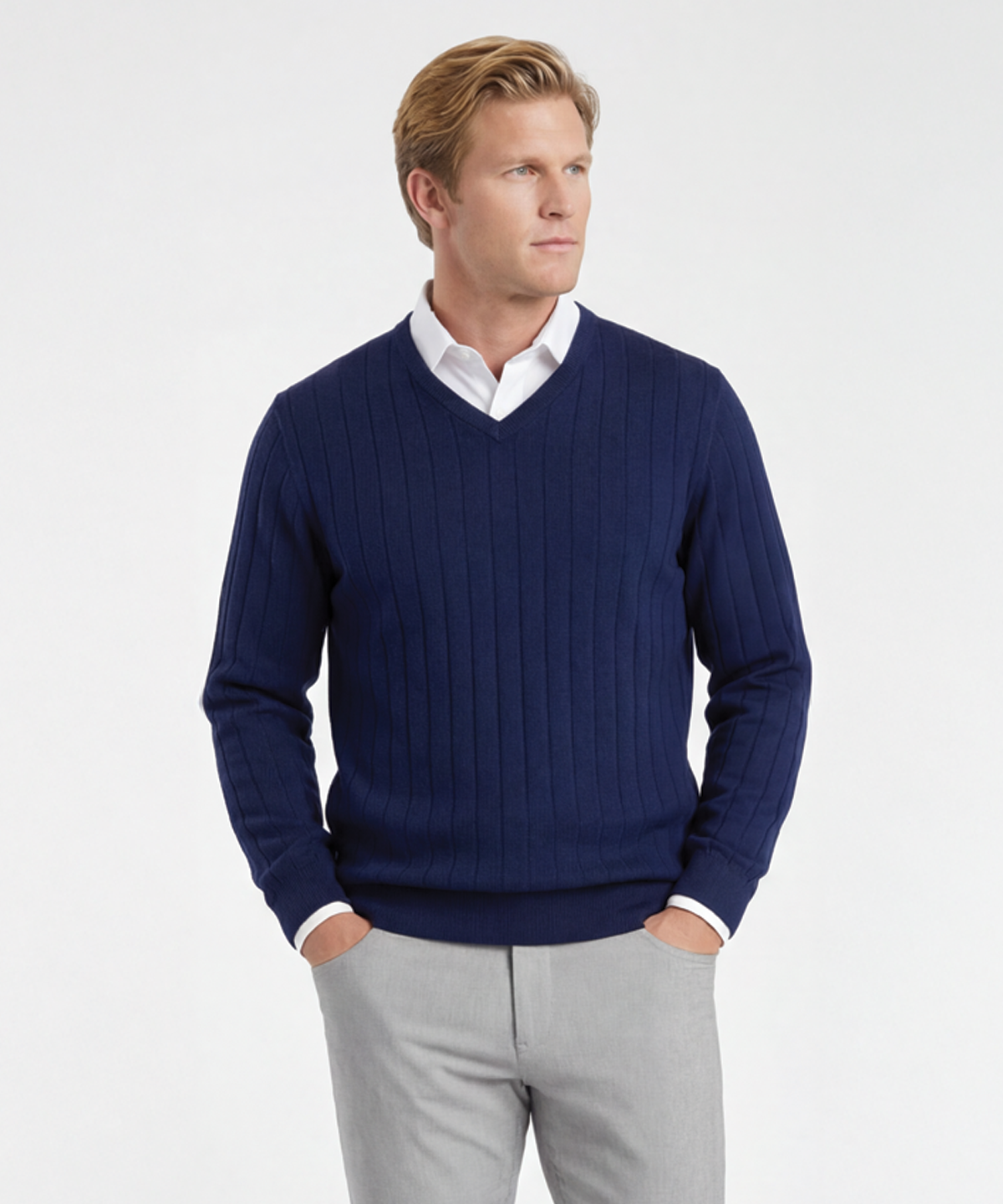 Signature Merino V-neck Pullover Sweater