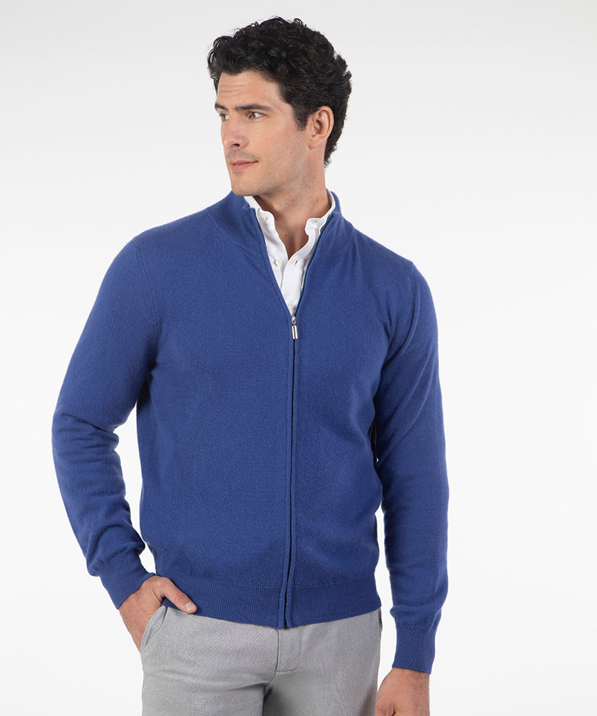 Heritage Italian Full-Zip Cashmere Cardigan Sweater