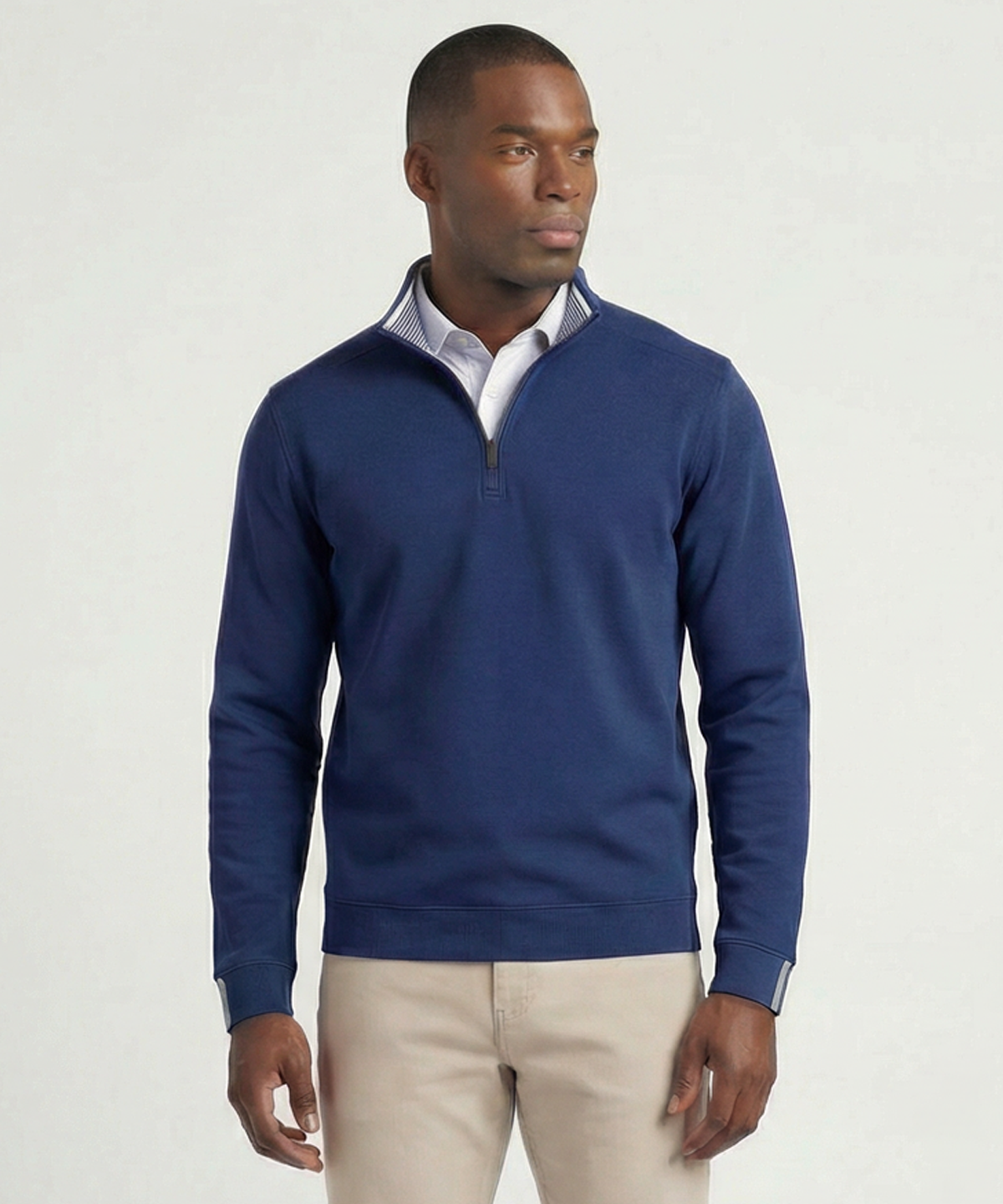 Signature Leaderboard Pima Cotton Quarter-Zip Pullover - Bobby Jones Signature Leaderboard Pima Cotton Quarter-Zip Pullover - Bobby Jones