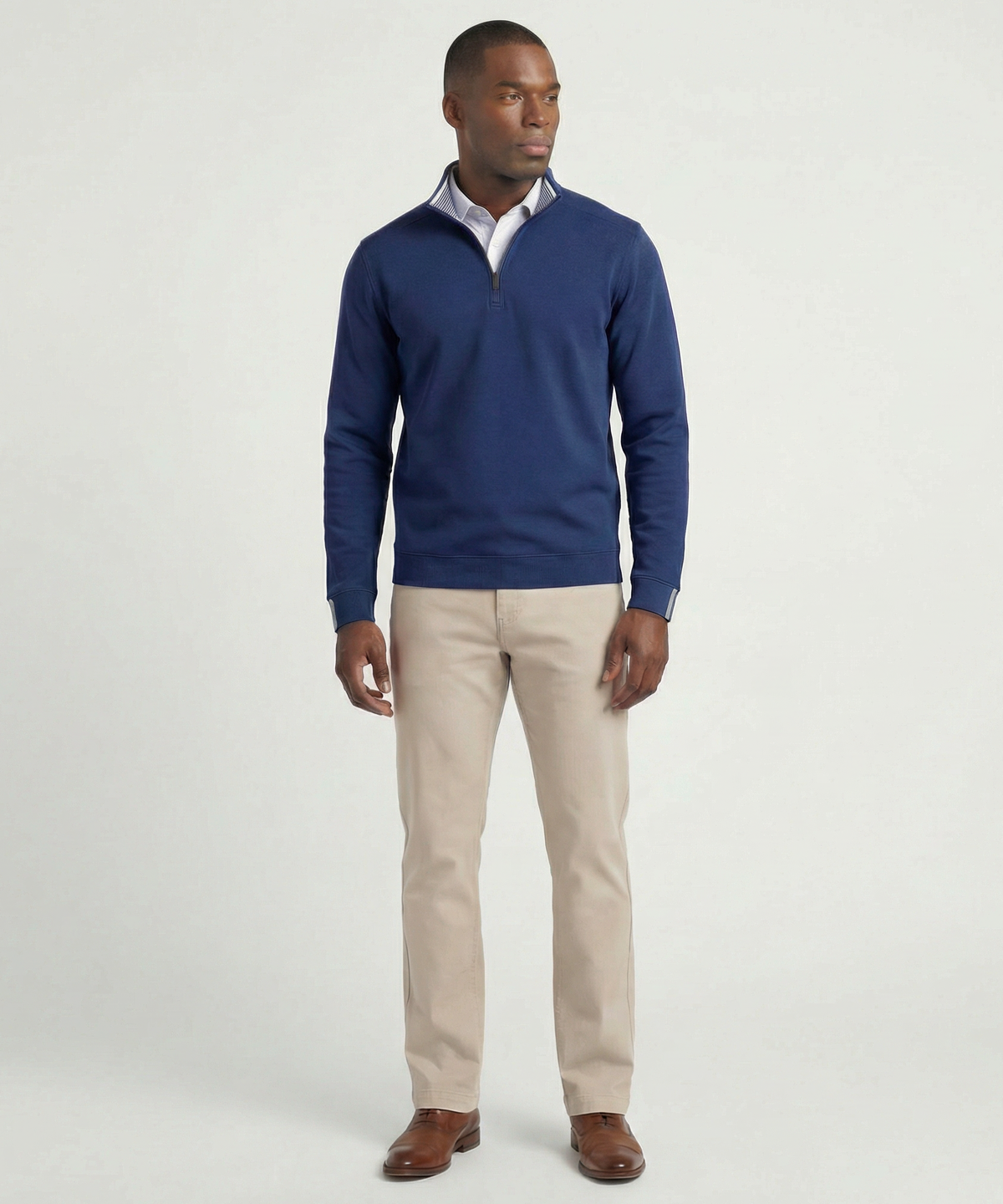 Signature Leaderboard Pima Cotton Quarter-Zip Pullover - Bobby Jones Signature Leaderboard Pima Cotton Quarter-Zip Pullover - Bobby Jones