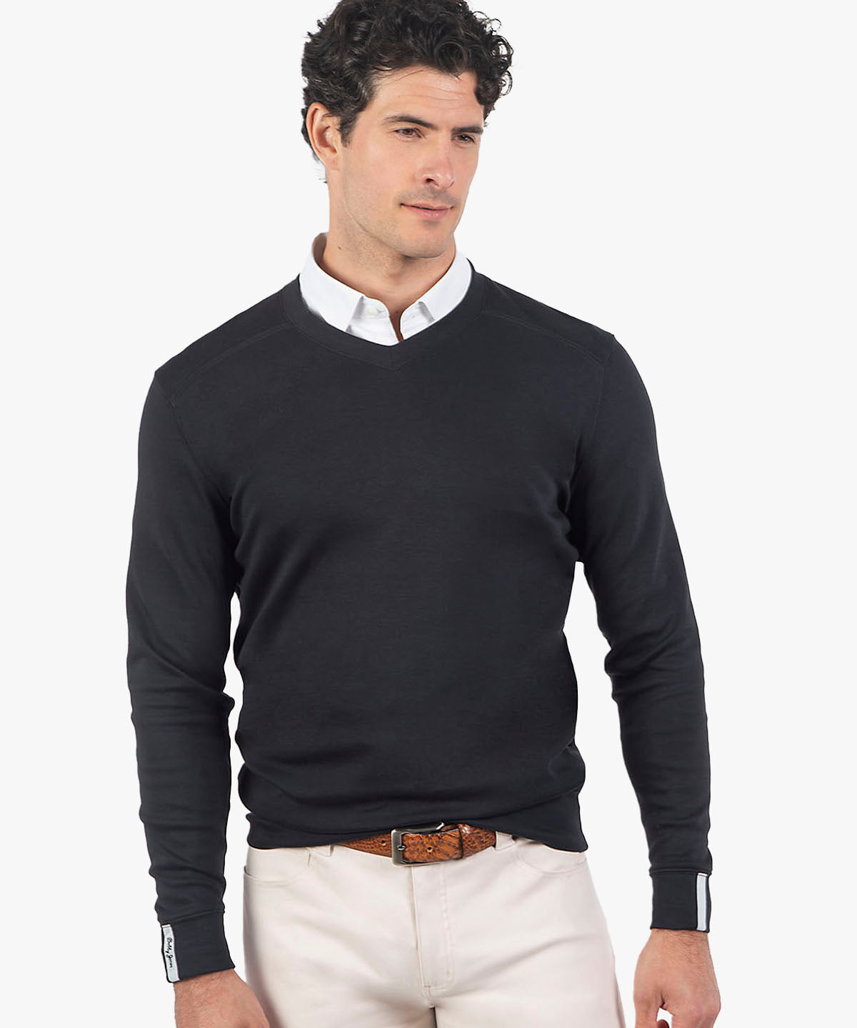 Signature Leaderboard Pima Cotton V-Neck Pullover