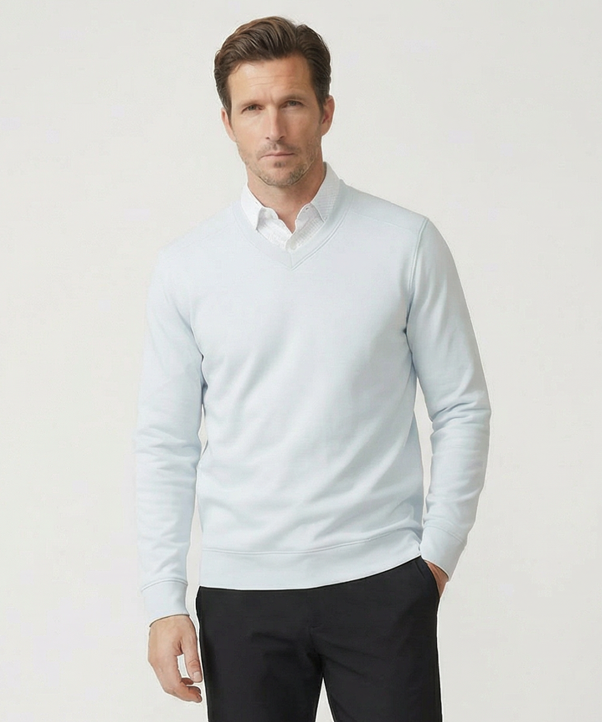 Signature Leaderboard Pima Cotton V-Neck Pullover