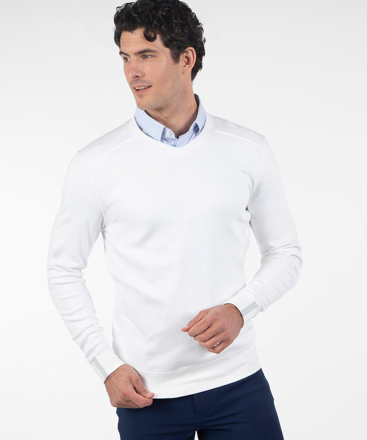 Signature Leaderboard Pima Cotton V-Neck Pullover