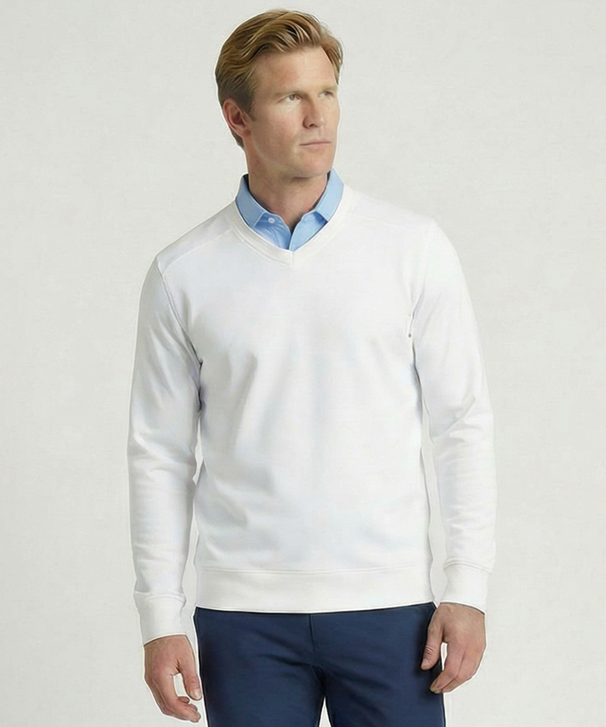 Signature Leaderboard Pima Cotton V-Neck Pullover