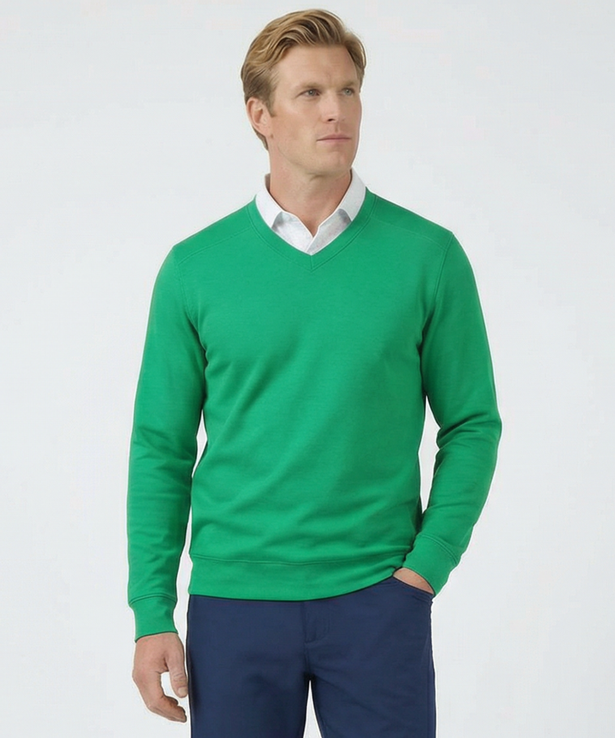 Signature Leaderboard Pima Cotton V-Neck Pullover