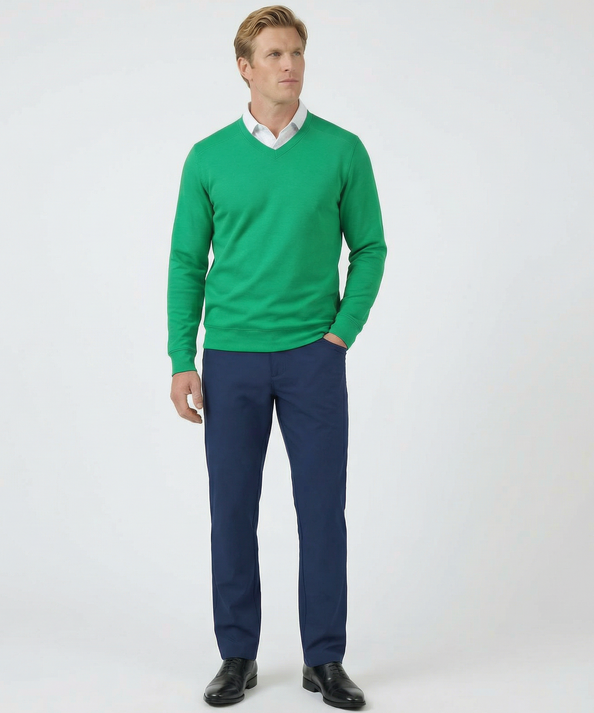 Signature Leaderboard Pima Cotton V-Neck Pullover