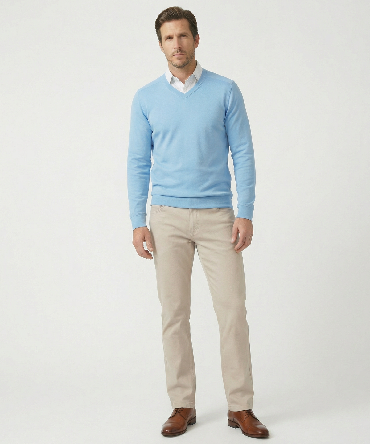 Signature Leaderboard Pima Cotton V-Neck Pullover