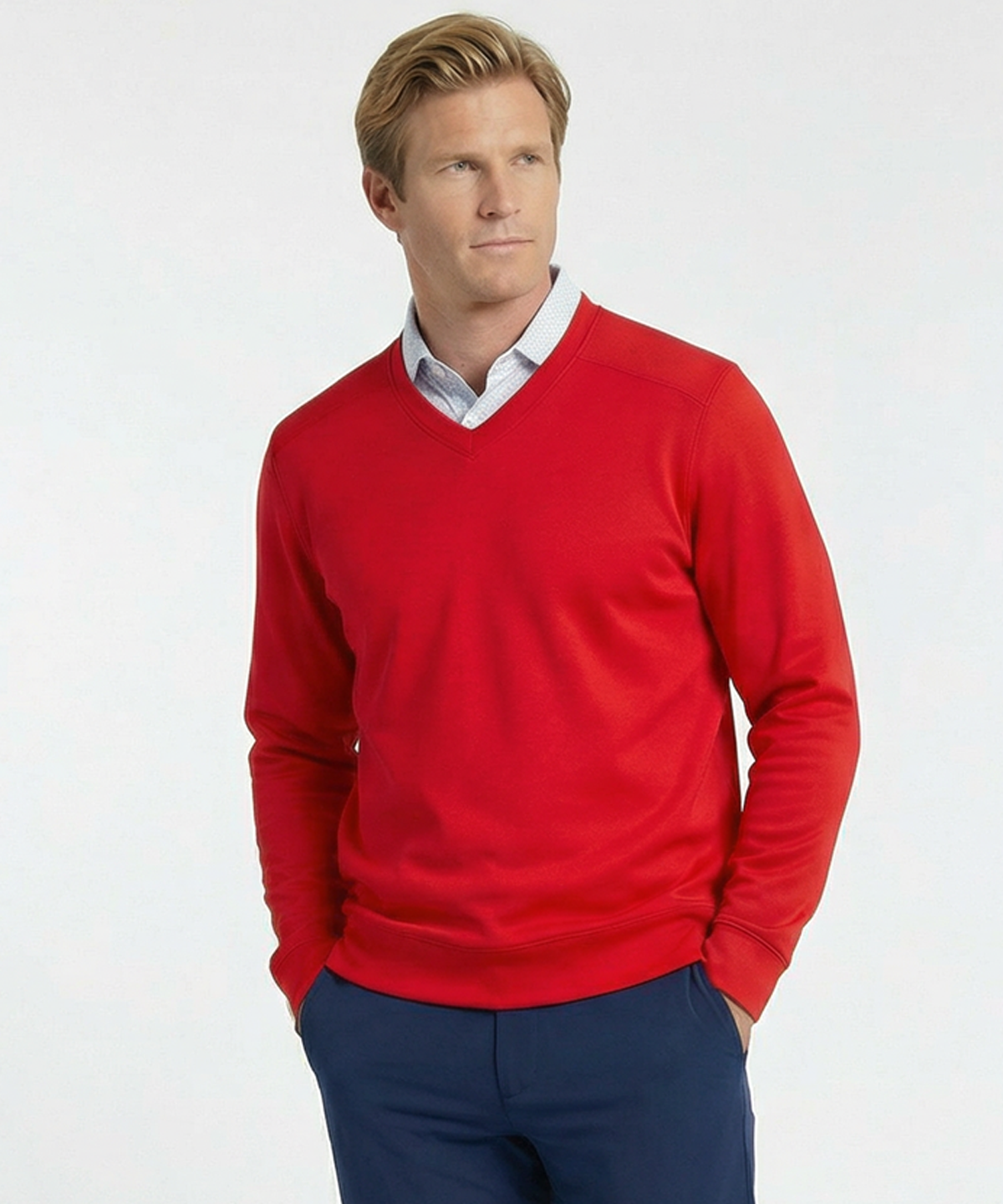 Signature Leaderboard Pima Cotton V-Neck Pullover