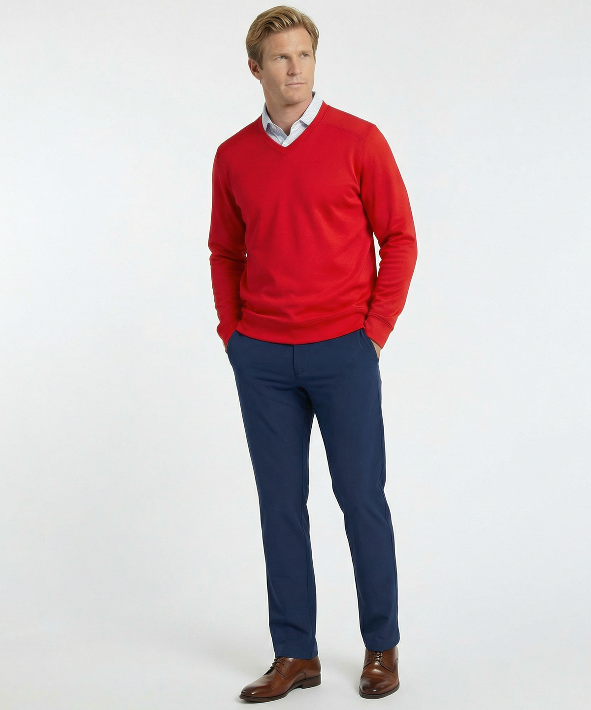 Signature Leaderboard Pima Cotton V-Neck Pullover