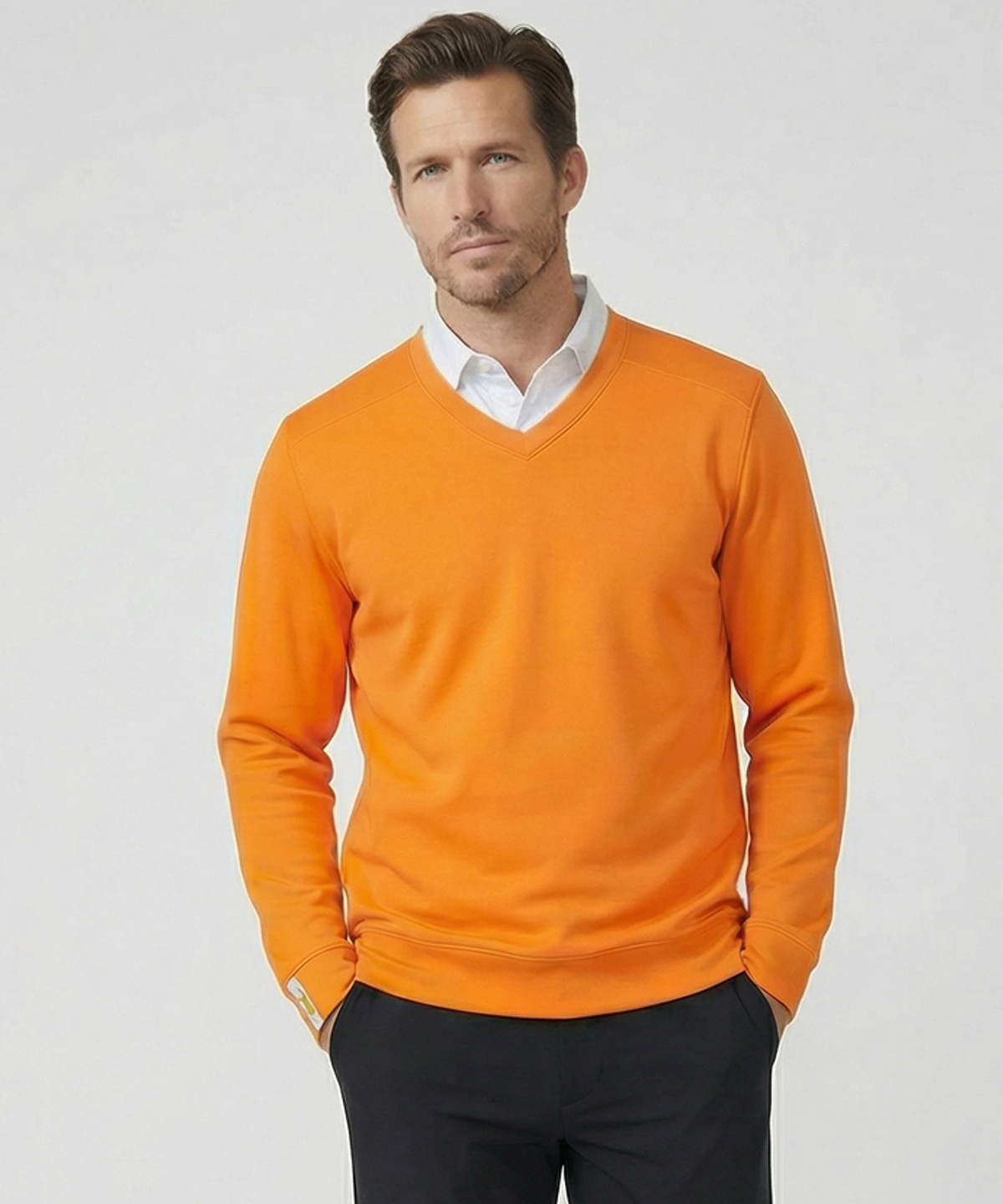 Signature Leaderboard Pima Cotton V-Neck Pullover
