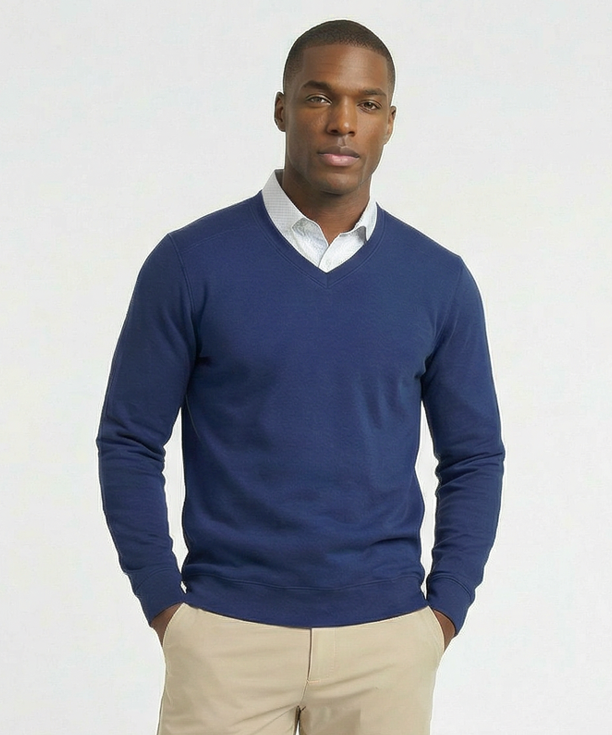Signature Leaderboard Pima Cotton V-Neck Pullover