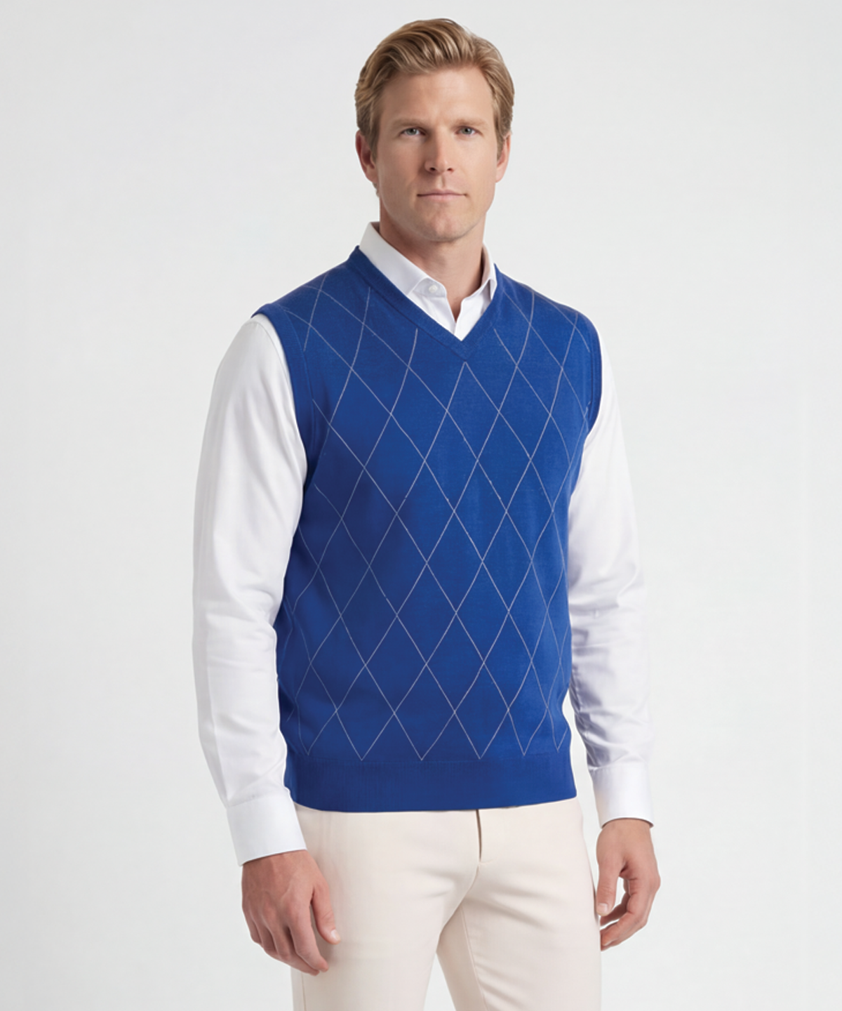 Signature Merino Argyle V-Neck Vest