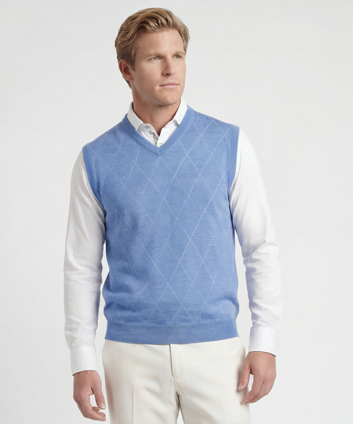 Signature Merino Argyle V-Neck Vest